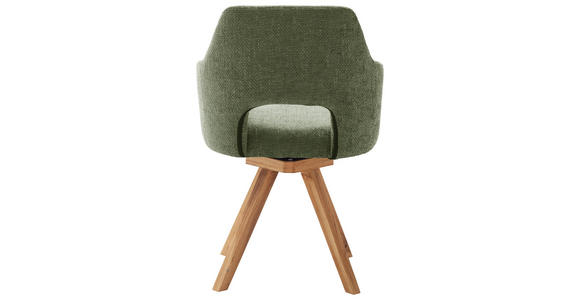 ARMLEHNSTUHL in Webstoff - Wildeiche/Olivgrün, KONVENTIONELL, Holz/Textil (57/84/57cm) - Voleo