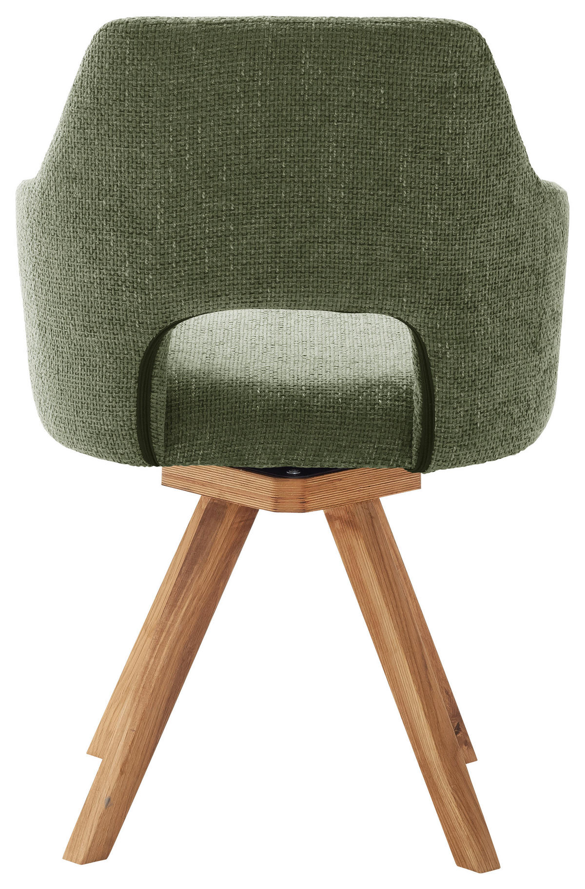 ARMLEHNSTUHL  in Webstoff  - Wildeiche/Olivgrün, KONVENTIONELL, Holz/Textil (57/84/57cm) - Voleo