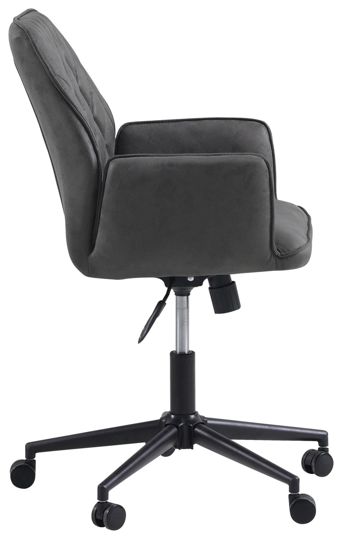 DREHSTUHL Mikrofaser Anthrazit  - Anthrazit/Schwarz, KONVENTIONELL, Textil/Metall (57/87/52cm) - MID.YOU