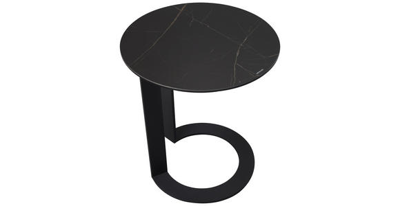 BEISTELLTISCH in Metall, Glas, Keramik 48/48/55 cm  - Schwarz, Design, Glas/Keramik (48/48/55cm) - Dieter Knoll