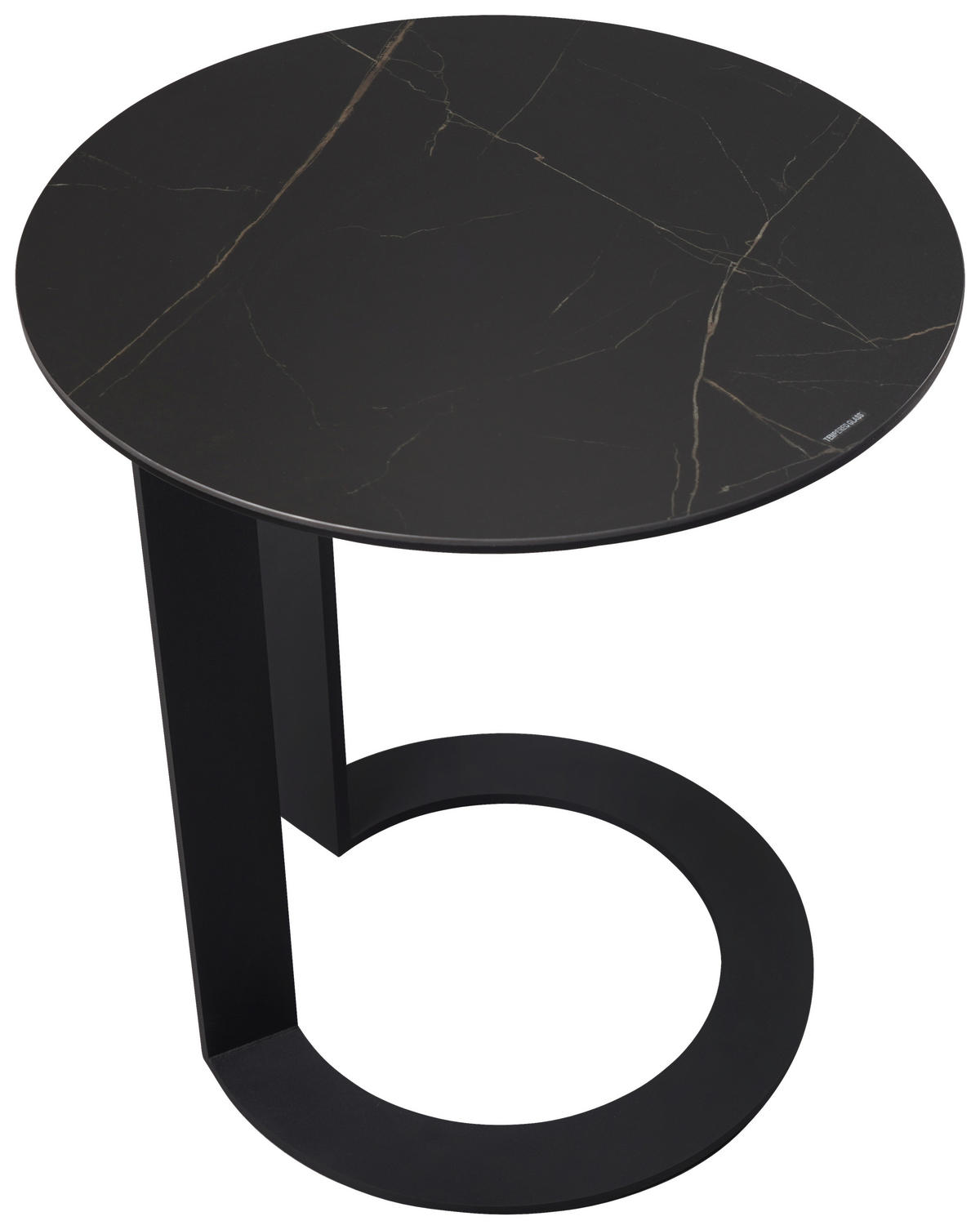 BEISTELLTISCH 48/48/55 cm Schwarz rund  - Schwarz, Design, Glas/Keramik (48/48/55cm) - Dieter Knoll