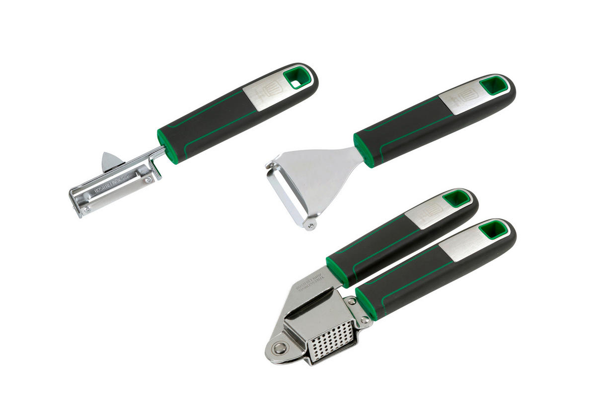 KÜCHENHELFERSET Chefkoch  - Grau/Grün, Basics, Kunststoff/Metall - Chefkoch+Fackelmann