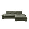 ECKSOFA Dunkelgrün Chenille  - Chromfarben/Dunkelgrün, Design, Textil/Metall (300/196cm) - Livetastic