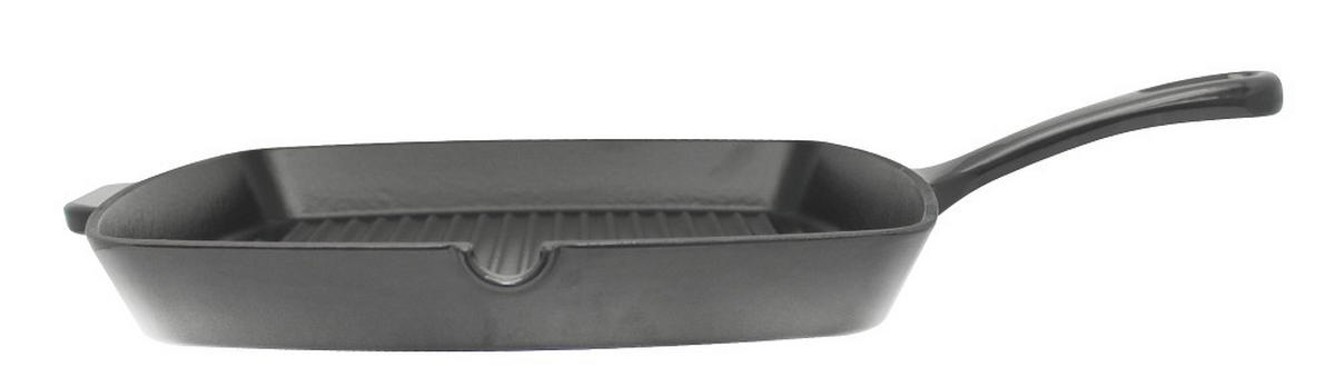 GRILLPFANNE 33928 Guss Grillpfanne Emaille  - Grau, Basics, Metall (28/28cm) - ELO