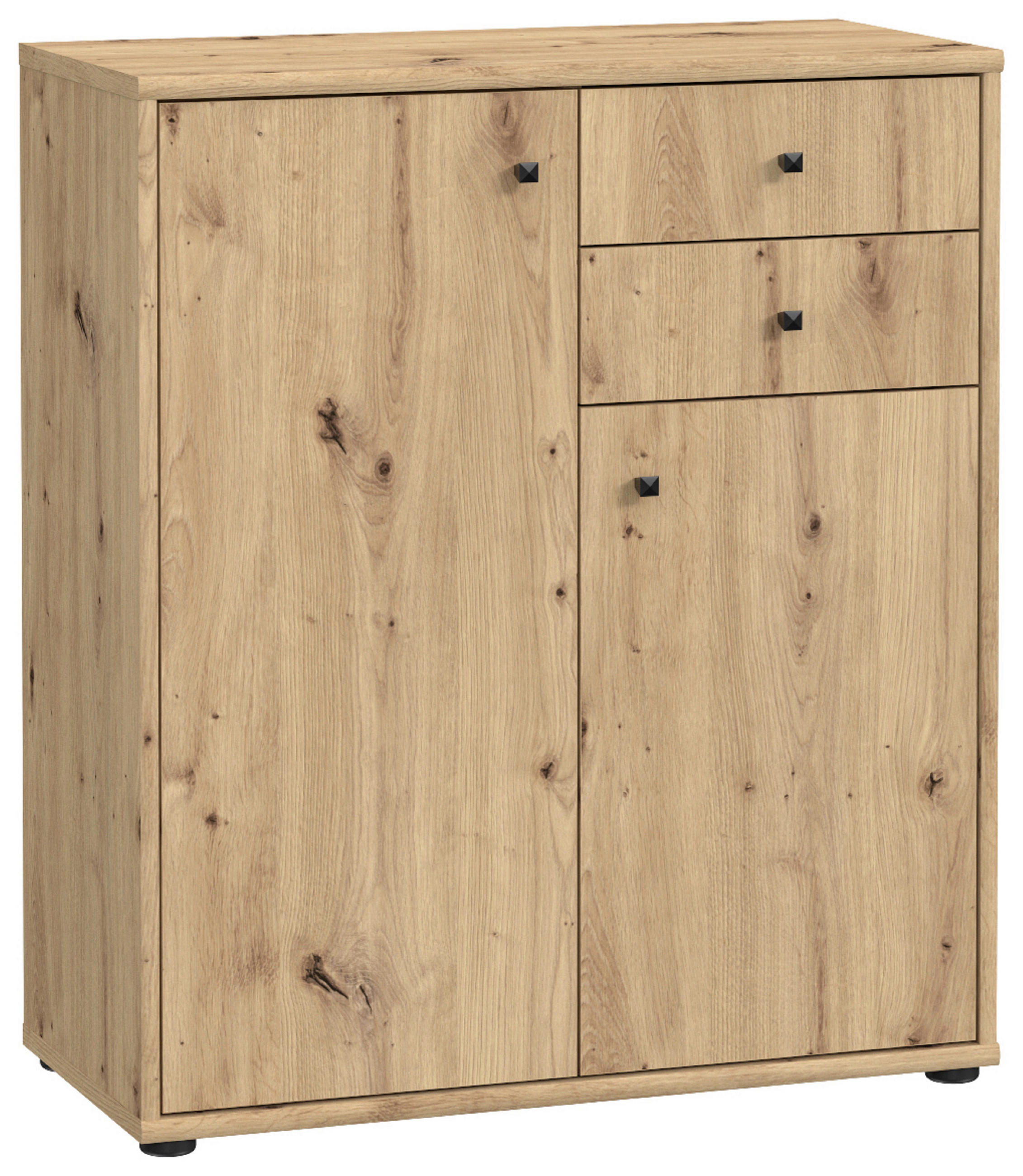 KOMMODE , , 2 Schublade(n)  - Eiche Artisan, Design, Holzwerkstoff (73,7/85,5/34,8cm)