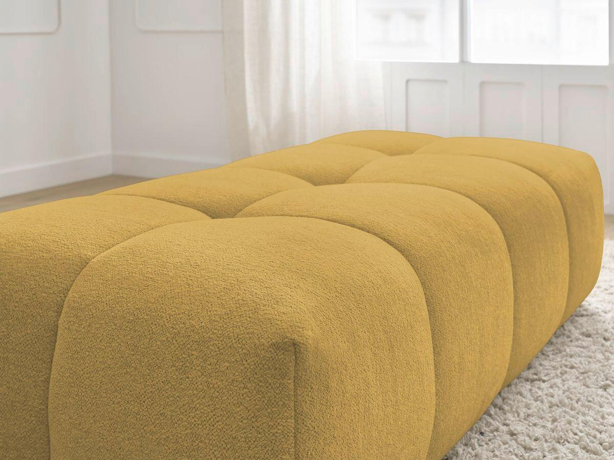 HOCKER EVEREST Flachgewebe Gelb  - Gelb/Schwarz, MODERN, Kunststoff/Textil (166/100/40cm)