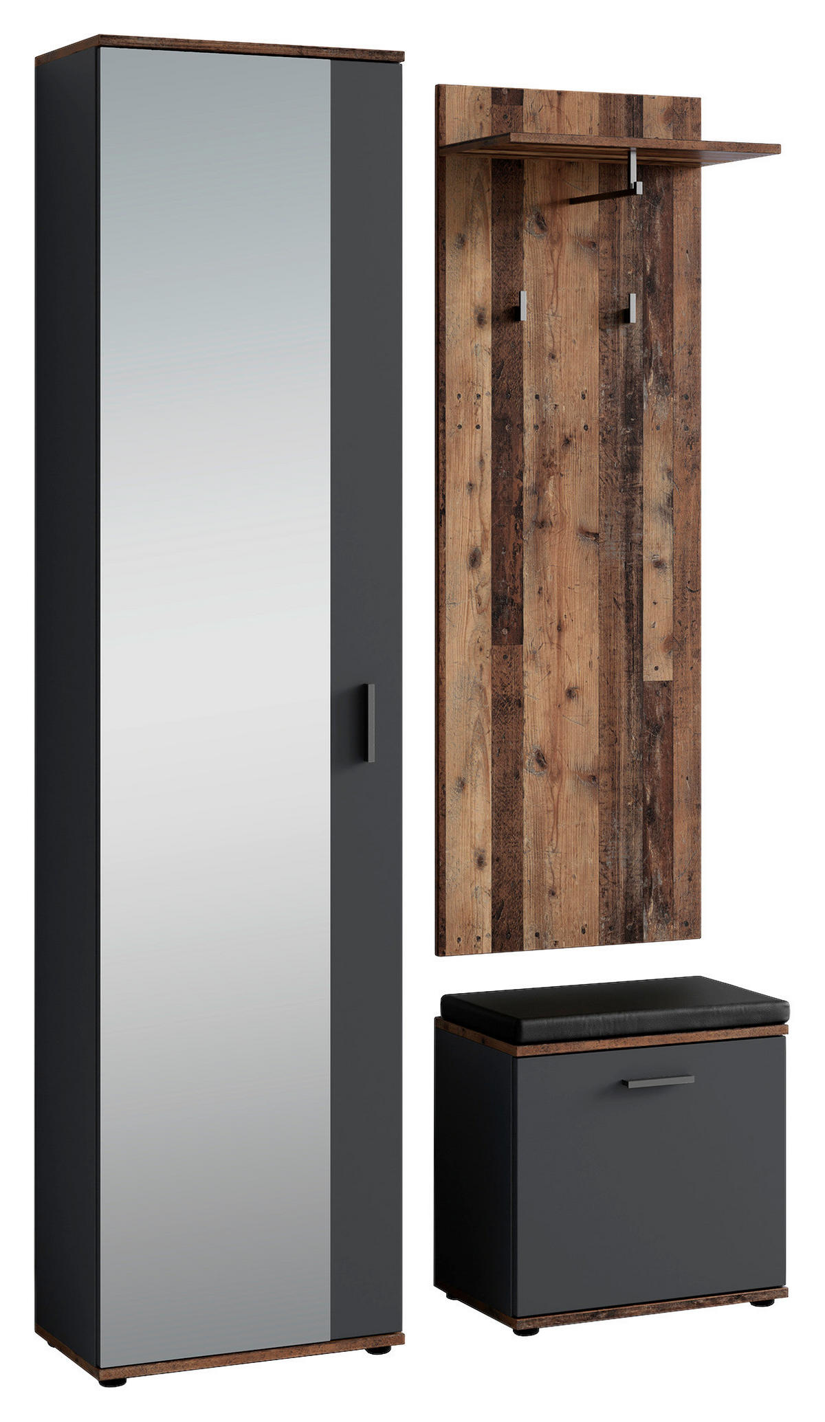 GARDEROBE  in 49/196/30 cm  - Alteiche/Anthrazit, Design, Holzwerkstoff (49/196/30cm) - MID.YOU