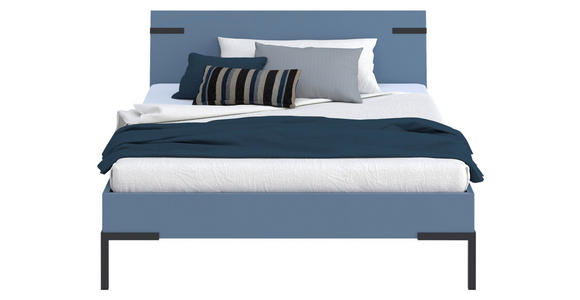 BETT 140/200 cm  in Blau  - Blau/Schwarz, Design, Holzwerkstoff/Metall (140/200cm) - Xora