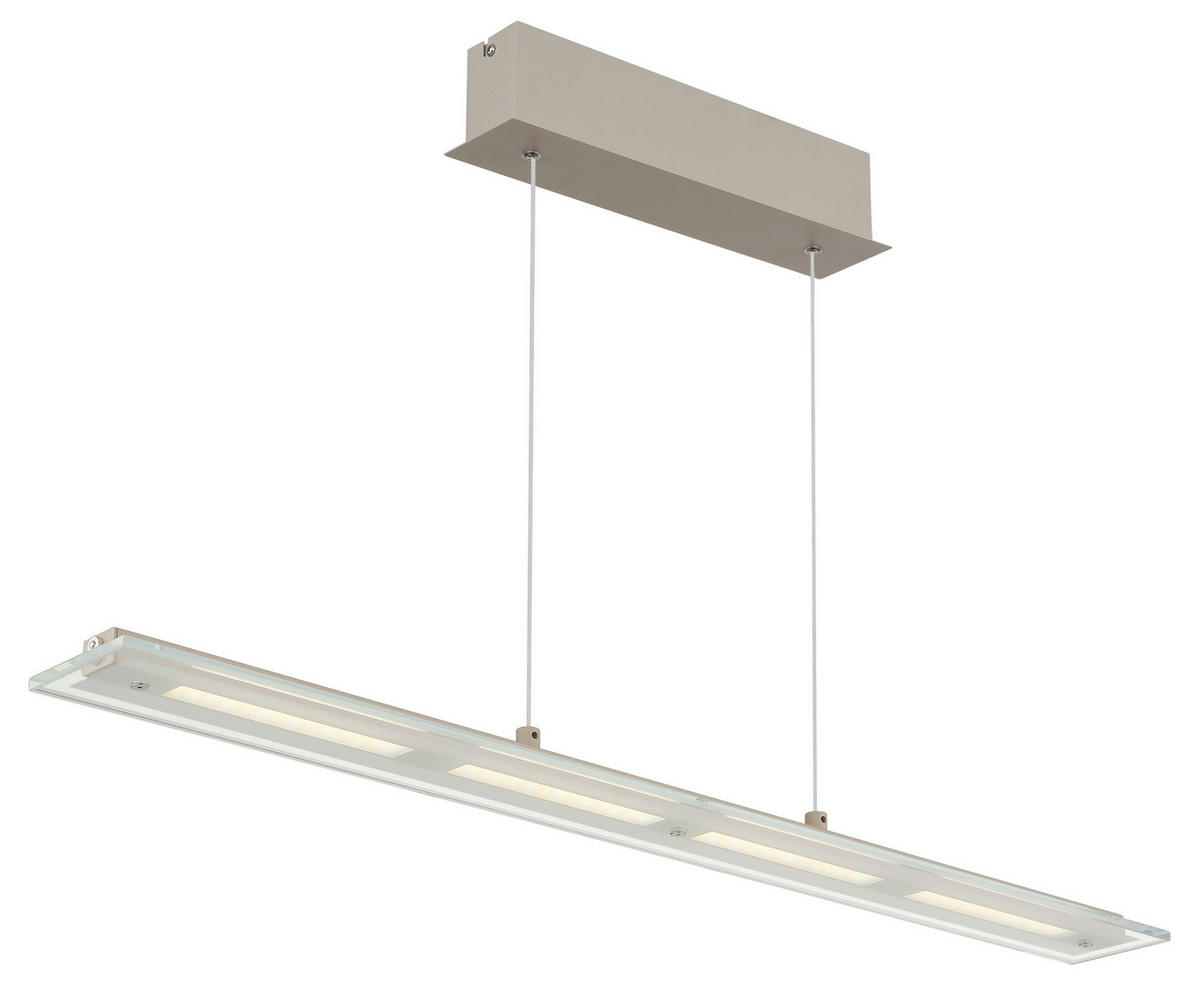 LED-HÄNGELEUCHTE Novak 88/9/150 cm  - Sandfarben/Klar, Design, Glas/Kunststoff (88/9/150cm) - Globo