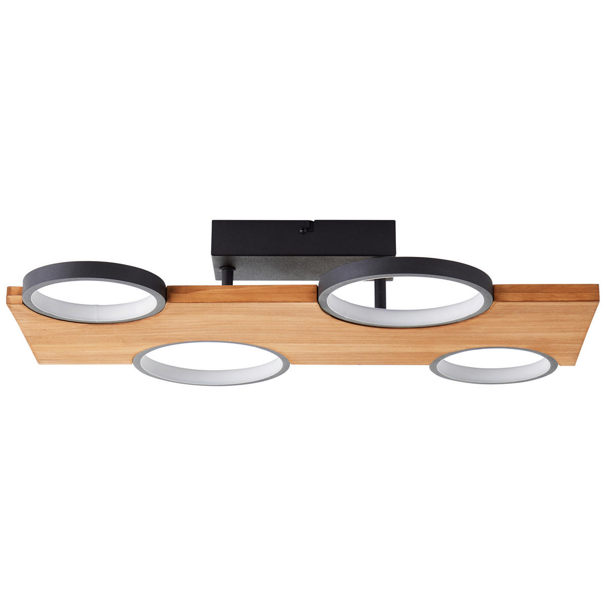 LED-DECKENLEUCHTE   - Hellbraun/Schwarz, Natur, Holz/Metall (10,2/55/34,6cm) - Brilliant