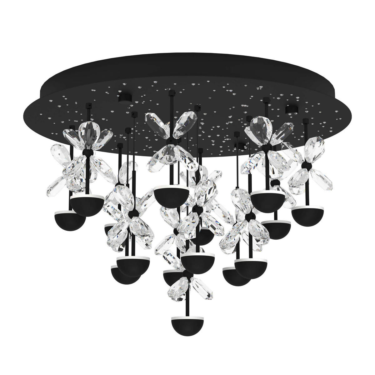 STROPNA LED-SVETILKA  Pianopoli 2 1,8 W/340 lm/3000 K/220-240 V/ - črna/prozorno, Design, kovina/steklo (50/36,5cm)