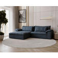 ECKSOFA  in Webstoff Blau  198/306 cm  - Blau/Schwarz, MODERN, Kunststoff/Textil (198/306cm) - Carryhome