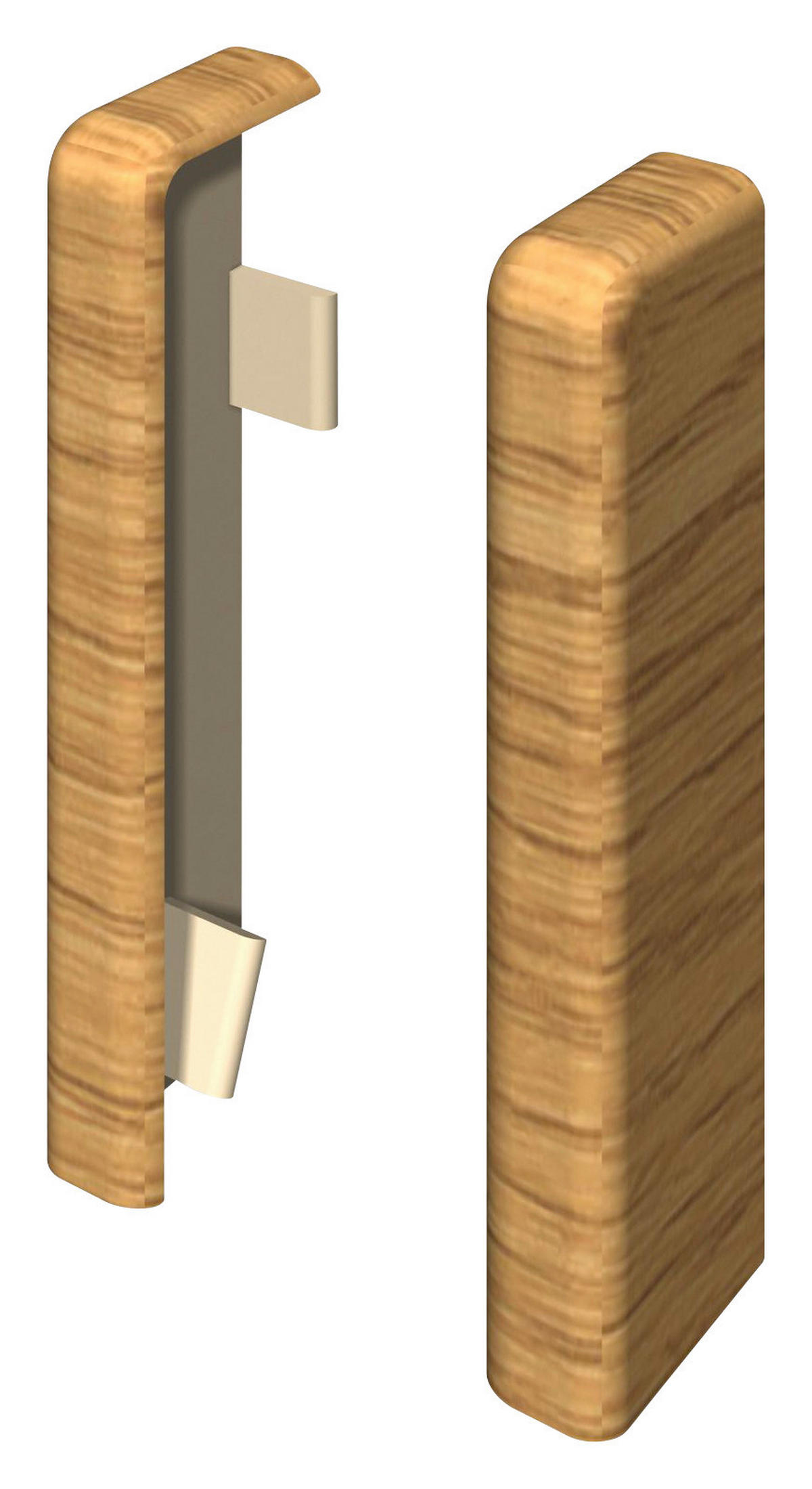 SOCKELLEISTENENDSTÜCK Braun, Eichefarben  - Eichefarben/Braun, KONVENTIONELL, Kunststoff (2.2/2.2/5.9cm) - Egger Holzwerkstoffe