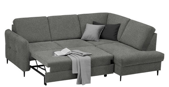 ECKSOFA in Chenille Dunkelgrau  - Dunkelgrau/Schwarz, MODERN, Holz/Textil (241/184cm) - Carryhome