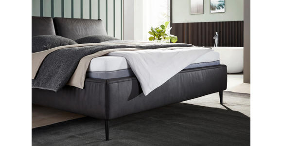 POLSTERBETT Matratze, Lattenrost Anthrazit 160/200 cm - Hellbraun/Anthrazit, Design, Holz/Textil (160/200cm) - Johann Jakob