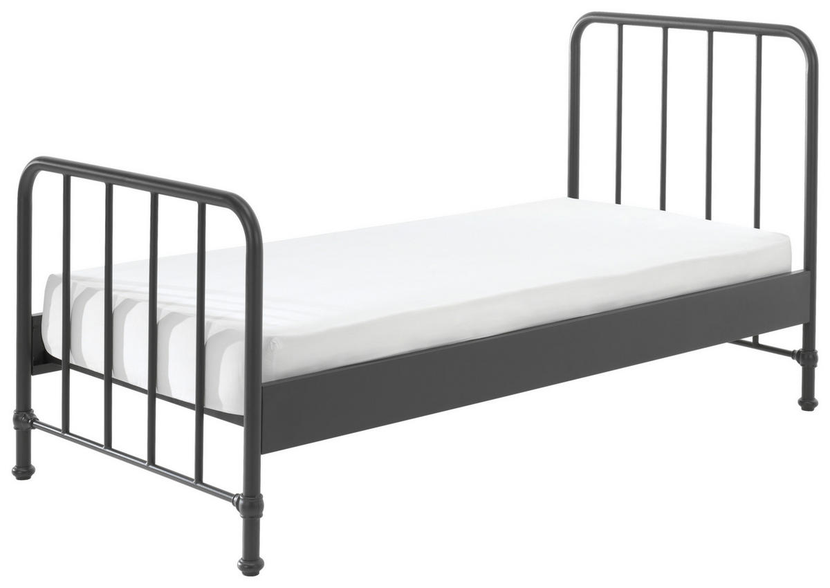 KINDER-/JUNIORBETT 90/200 cm  in Schwarz  - Schwarz, MODERN, Holz/Metall (90/200cm) - MID.YOU