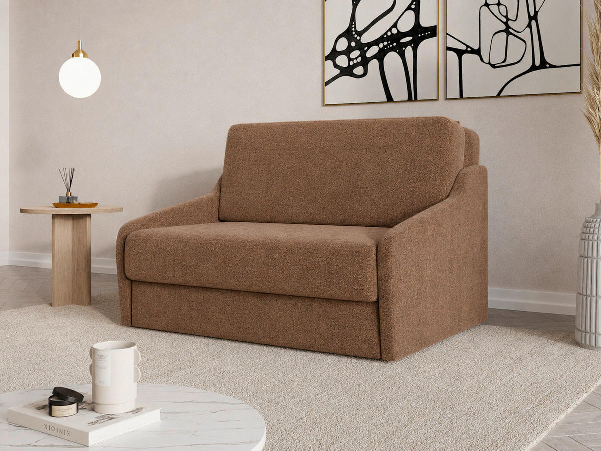 SCHLAFSOFA Rostfarben  - Rostfarben/Schwarz, Design, Kunststoff/Textil (136/86/113cm) - MID.YOU