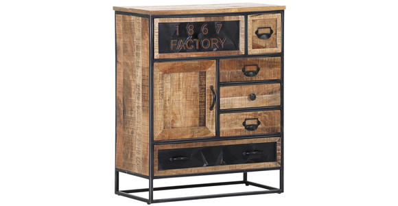 KOMMODE in 70/85/38 cm - Schwarz/Braun, LIFESTYLE, Holz/Metall (70/85/38cm) - Landscape