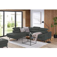 ECKSOFA in Echtleder Grau  - Schwarz/Grau, Design, Leder/Metall (220/270cm) - Novel