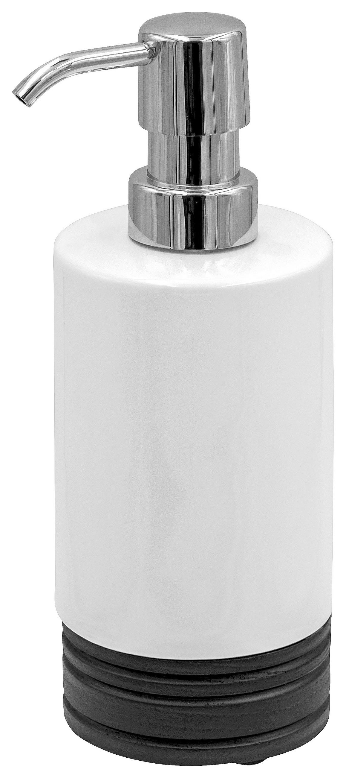 SEIFENSPENDER Holz, Metall, Keramik  - Schwarz/Weiß, Basics, Holz/Keramik (7/18,5/7cm) - Sadena