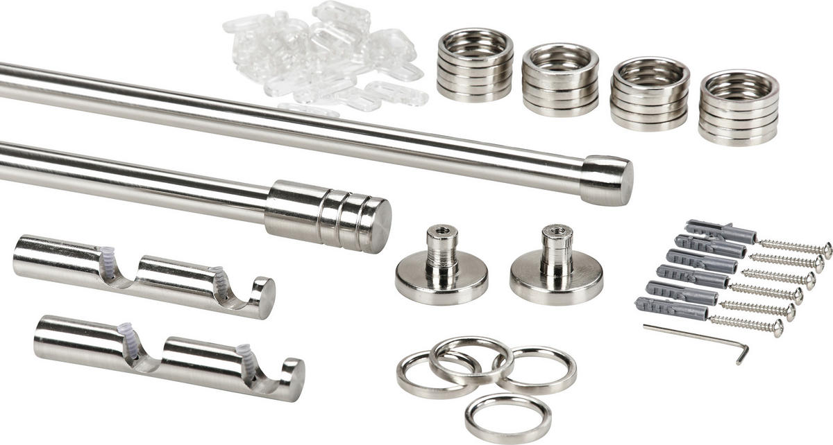 SET GALERIE PERDEA 240 cm  - culoare inox, Basics, metal (240cm) - Homeware