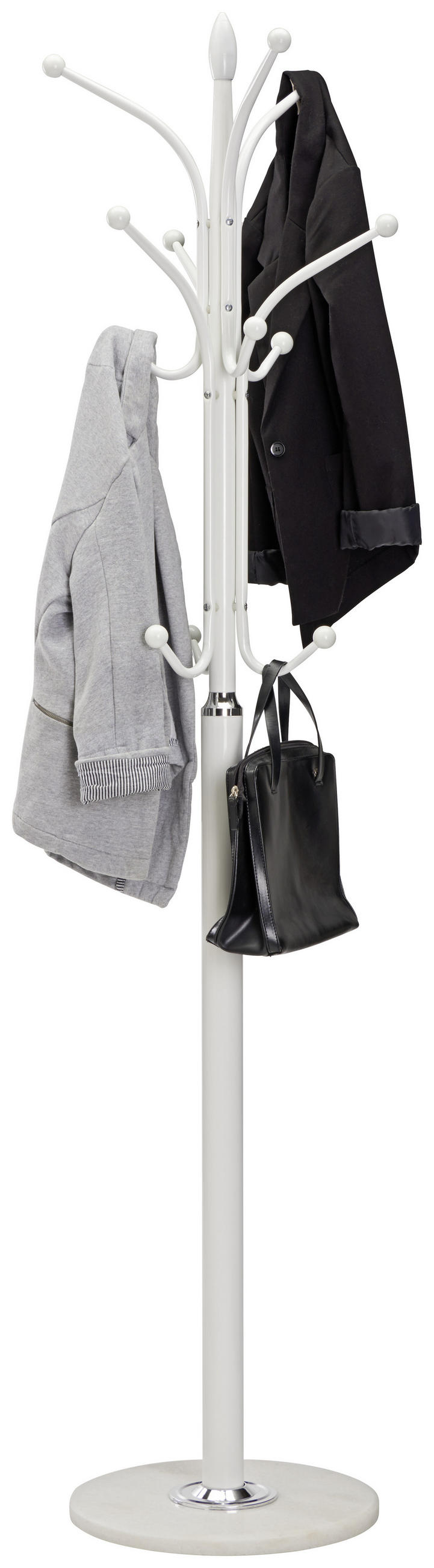 KLÄDSTÄLLNING i silver, vit 37/180/37 cm   - vit/silver, Design, metall/sten (37/180/37cm) - Carryhome