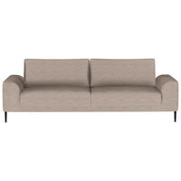 SCHLAFSOFA  mit Stoffauswahl, Schlafen auf Sitzhöhe, Armteil links, Armteil rechts Cord Hellbraun  - Hellbraun/Schwarz, Design, Textil/Metall (250/89/105cm) - Livetastic
