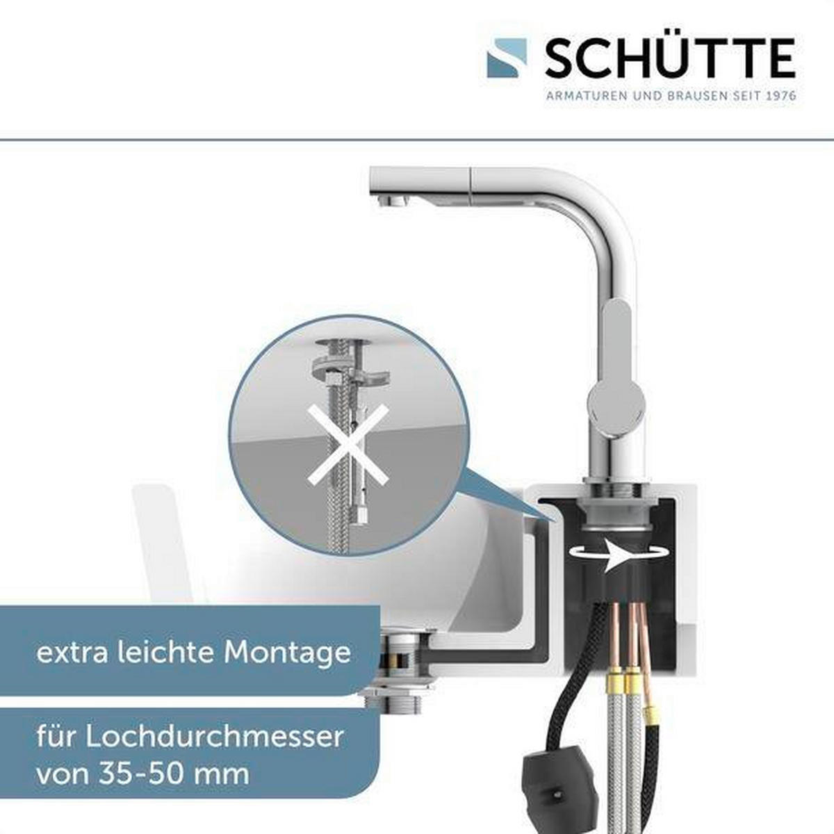 WASCHTISCHARMATUR 79710  - Chromfarben, Basics, Metall (7,9/22,5/19,5cm) - Schütte