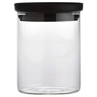 DÓZA NA POTRAVINY - černá/čiré, Basics, plast/sklo (9,5/12cm) - Homeware Profession.