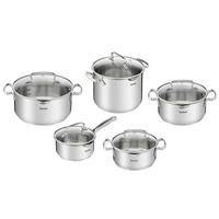 SADA HRNCŮ, 10dílné - barvy nerez oceli, Basics - Tefal
