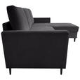 ECKSOFA Anthrazit Chenille - Anthrazit/Schwarz, KONVENTIONELL, Holz/Textil (159/221cm) - Carryhome