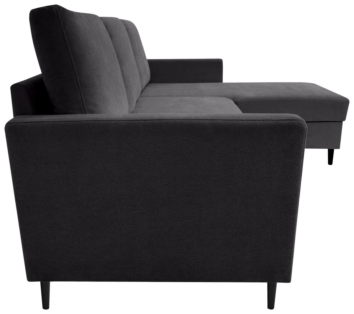 ECKSOFA in Chenille Anthrazit  - Anthrazit/Schwarz, Konventionell, Holz/Textil (159/221cm) - Carryhome