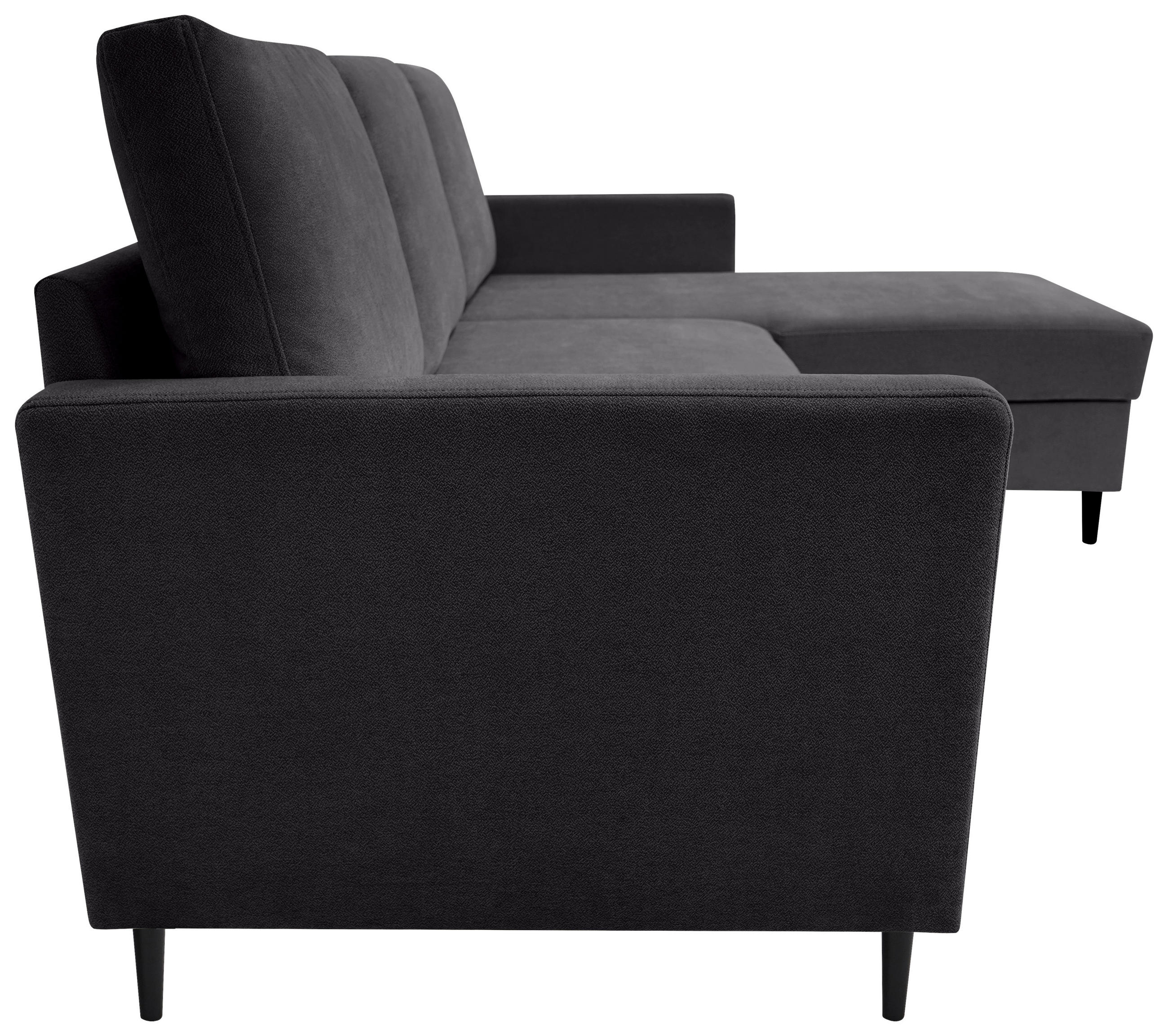 Thumbnail - Carryhome Ecksofa, Anthrazit, Textil, Buche, 3-Sitzer, Füllung: Schaumstoffflocken, seitenverkehrt montierbar, L-Form, 2...