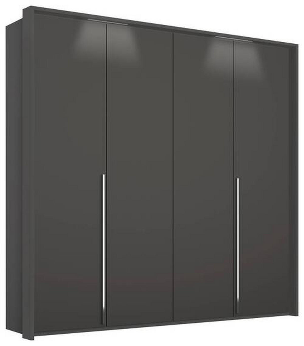 DREHTÜRENSCHRANK  in Graphitfarben  - Chromfarben/Graphitfarben, Design, Holzwerkstoff/Metall (201/223/60cm) - home24