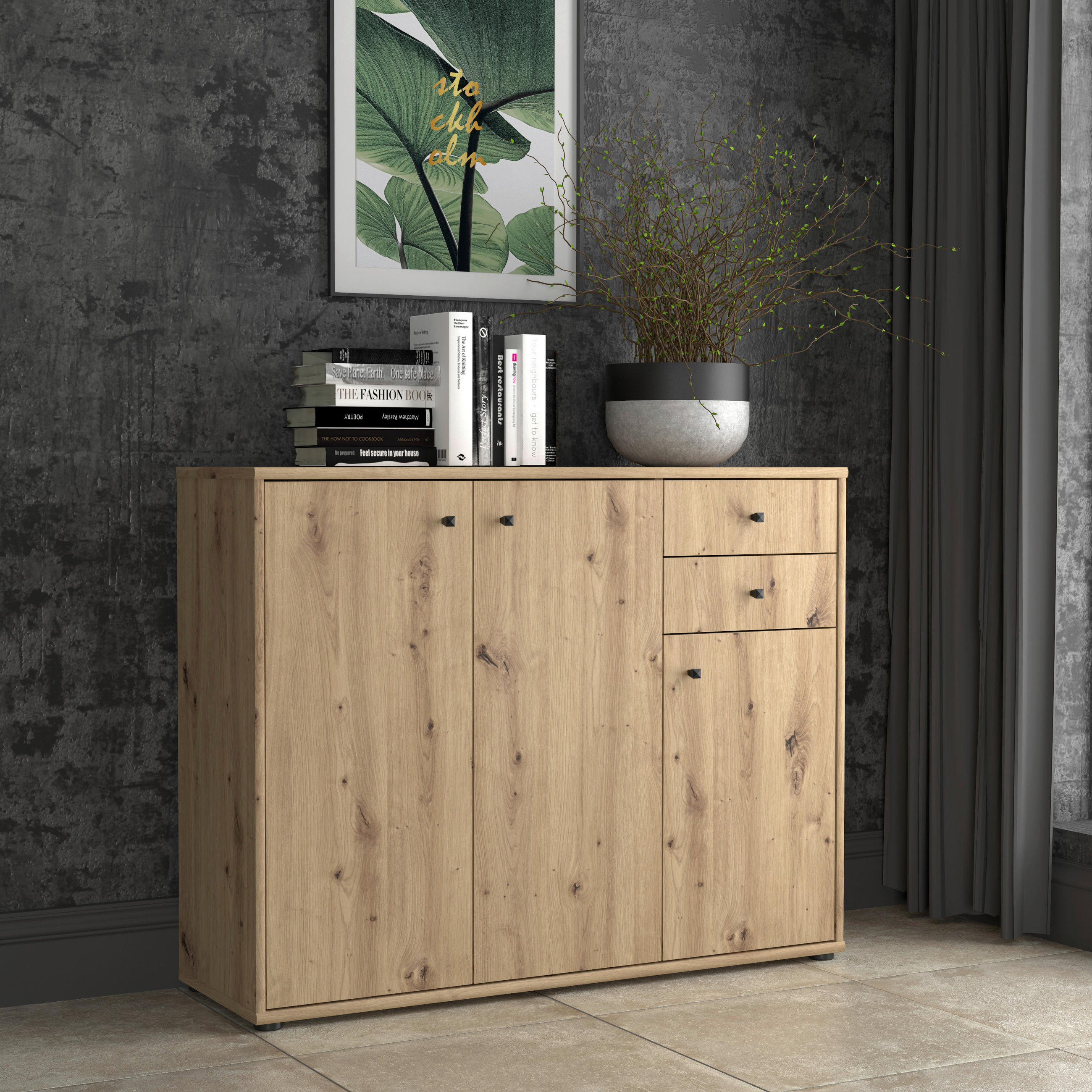 KOMMODE 108,8/85,5/34,8 cm  in Eiche Artisan  - Eiche Artisan, Design, Holzwerkstoff (108,8/85,5/34,8cm)