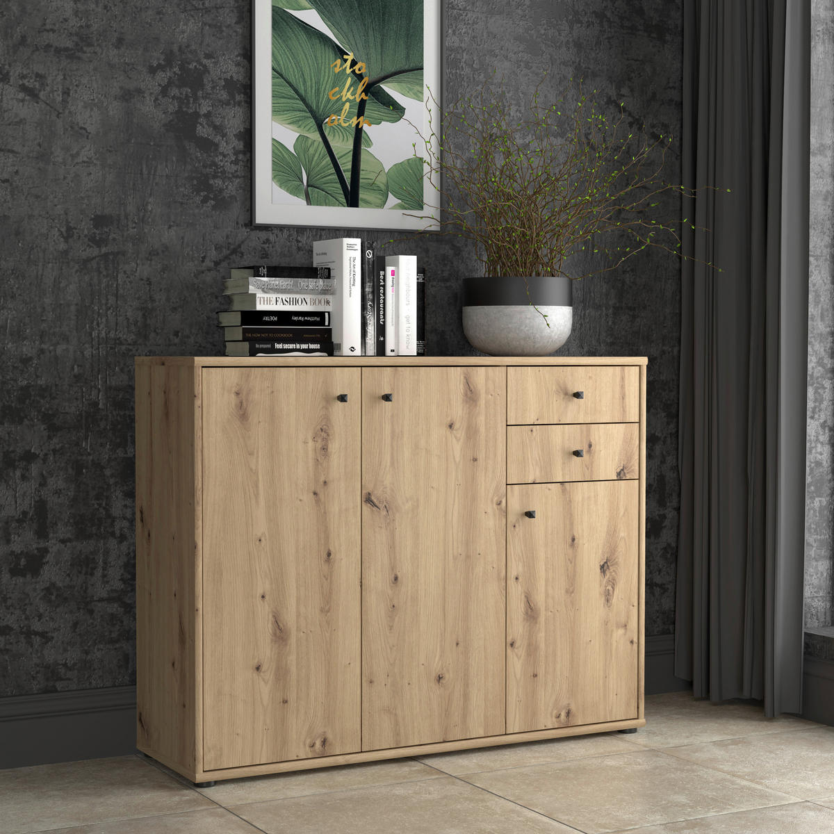 KOMMODE 108,8/85,5/34,8 cm  in Eiche Artisan  - Eiche Artisan, Design, Holzwerkstoff (108,8/85,5/34,8cm)