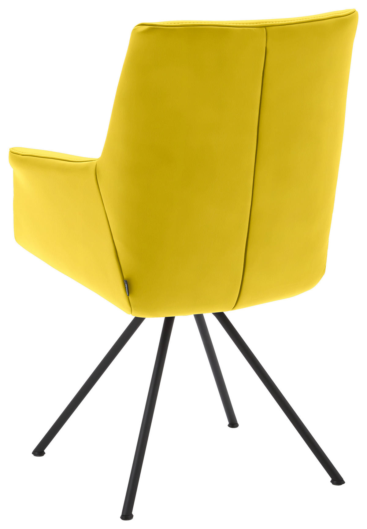 ARMLEHNSTUHL  in Stahl Echtleder pigmentiert  - Gelb/Schwarz, Design, Leder/Metall (65/91/63cm) - Dieter Knoll