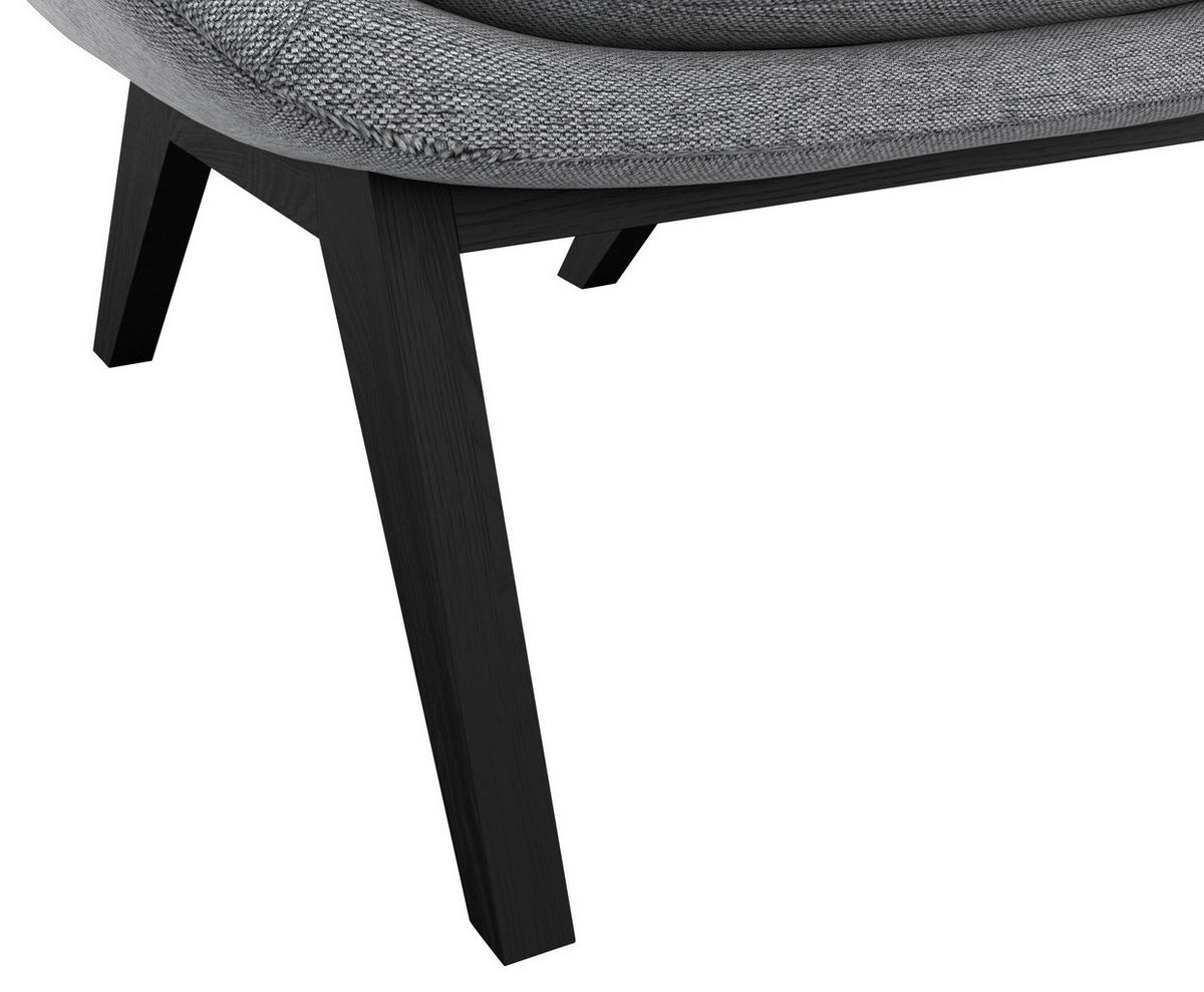 SESSELSET Flachgewebe Hocker    - Hellgrau/Schwarz, Design, Holz/Textil (84/95/96cm) - MID.YOU