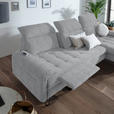 ECKSOFA in Chenille Grau  - Schwarz/Grau, LIFESTYLE, Textil/Metall (310/180cm) - Valnatura