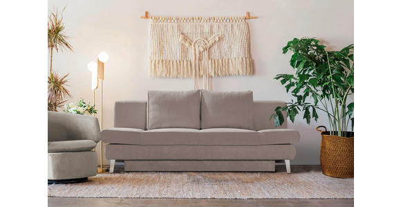 SCHLAFSOFA  in Cord Beige  - Chromfarben/Beige, Design, Textil/Metall (200/85/90cm) - Xora