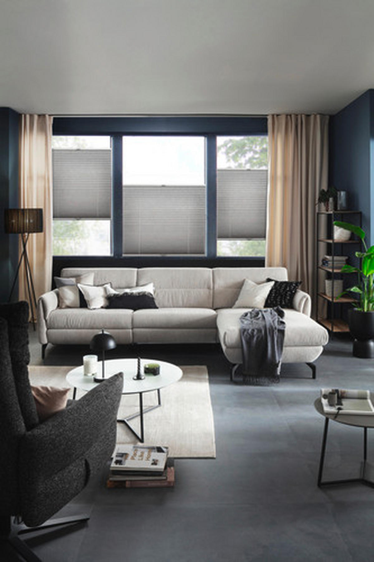 PLISSEE  blickdicht  70/130 cm    - Grau, Basics, Textil (70/130cm) - Gardinia