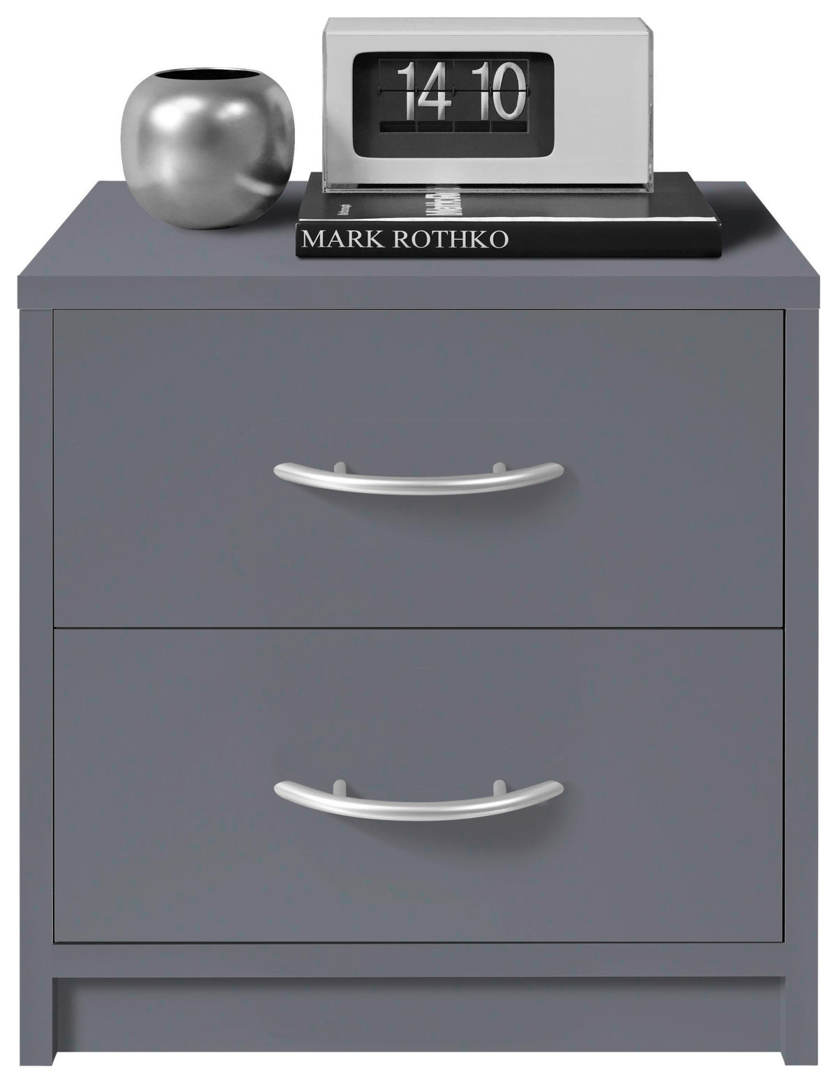 NOČNÝ STOLÍK, grafitová, 38,5/39/28,2 cm - čierna/sivá, Basics, kompozitné drevo/plast (38,5/39/28,2cm) - Carryhome