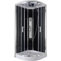 DUSCHKABINE  in Schwarz, Chromfarben  - Chromfarben/Schwarz, MODERN, Glas/Metall (90/90/215cm)