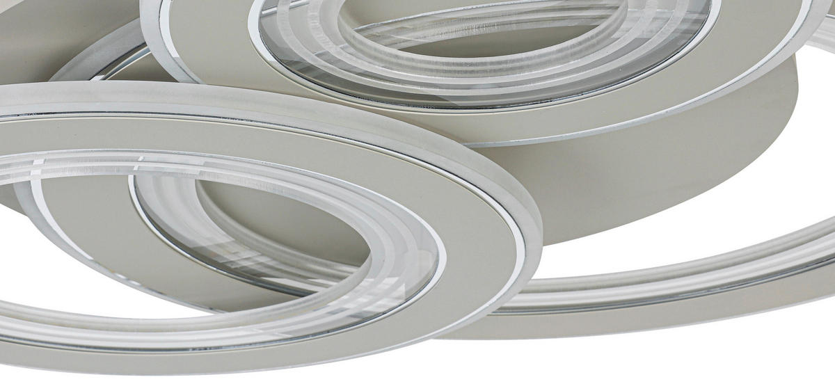 DECKENLEUCHTE    55/55/7 cm  - Sandfarben/Chromfarben, Trend, Kunststoff/Metall (55/55/7cm) - Novel