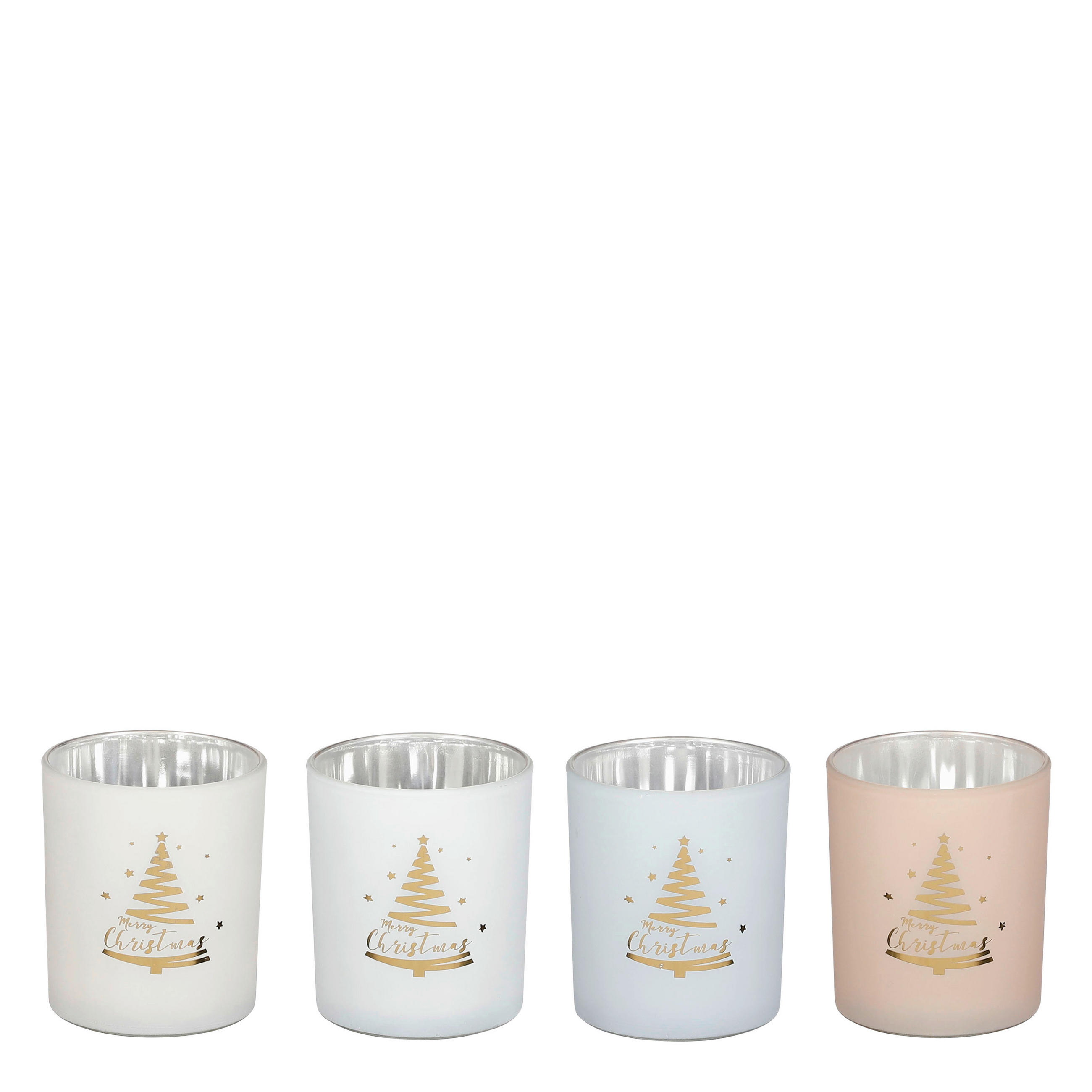 DRŽALO ZA ČAJNO SVEČKO - pink/siva, Basics, steklo (7.00/8.00cm) - X-Mas