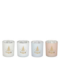 DRŽALO ZA ČAJNO SVEČKO - pink/siva, Basics, steklo (7.00/8.00cm) - X-Mas