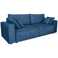 SCHLAFSOFA Cord Blau  - Blau/Schwarz, KONVENTIONELL, Kunststoff/Textil (240/89/100cm) - Carryhome