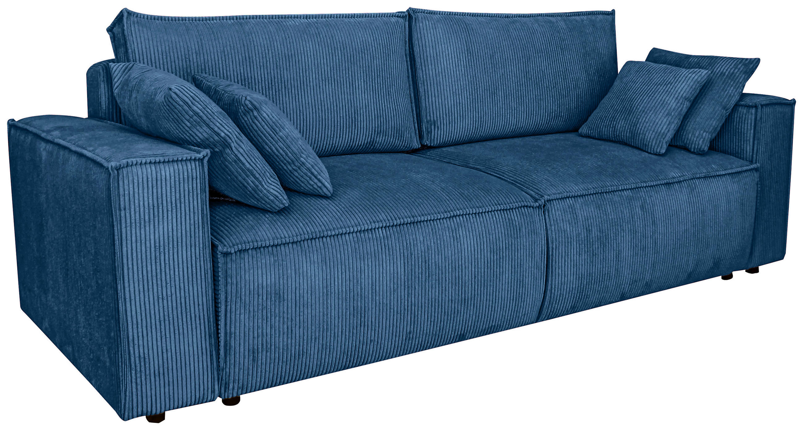 SCHLAFSOFA Cord Blau  - Blau/Schwarz, KONVENTIONELL, Kunststoff/Textil (240/89/100cm) - Carryhome