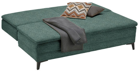 BOXSPRINGSOFA Webstoff Grün - Schwarz/Grün, Design, Textil/Metall (200/100/108cm) - Novel