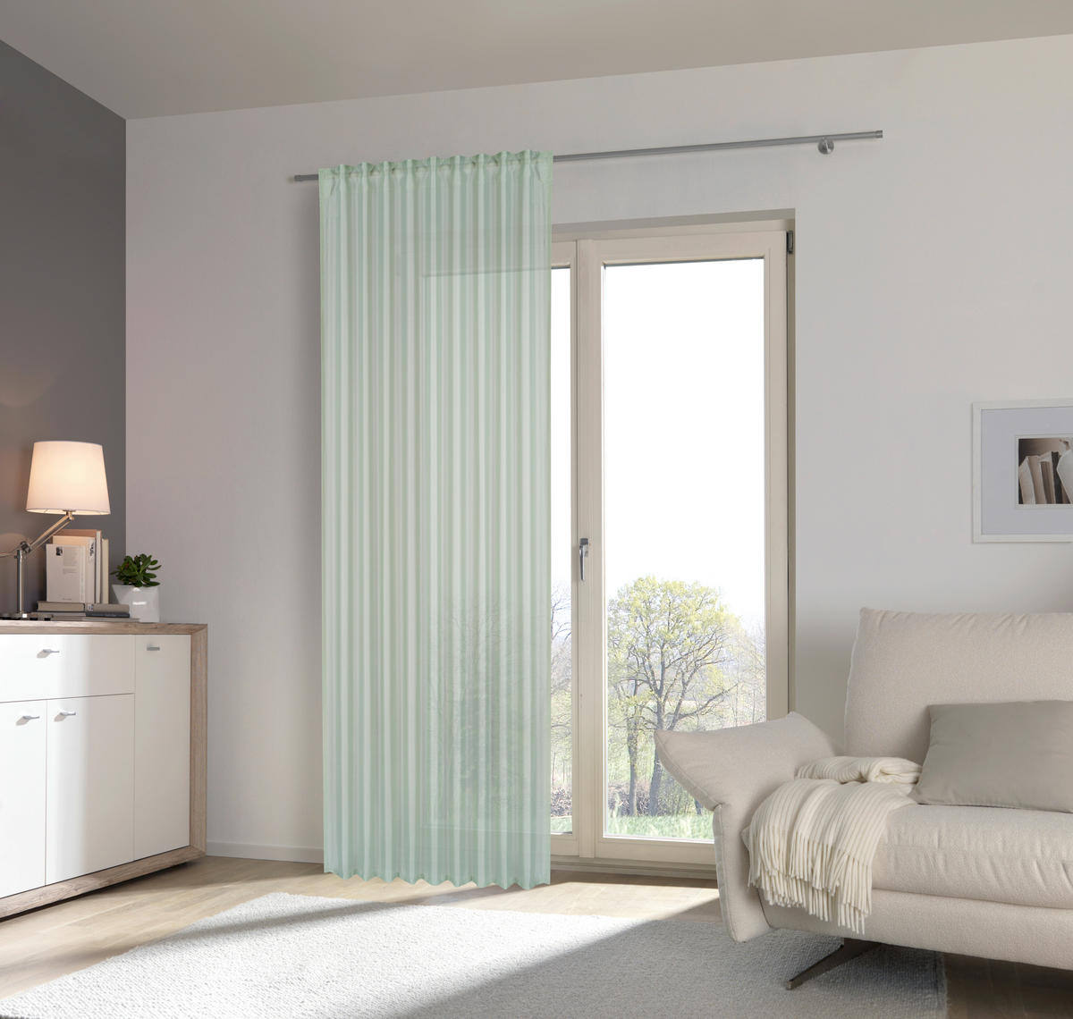 GOTOVA ZAVJESA zelena 135/245 cm   - zelena, Basics, tekstil (135/245cm) - Esposa